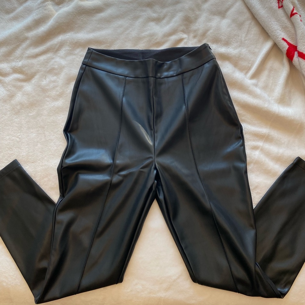 BRAND NEW ASOS HOURGLASS PINTUCK LEATHER LOOK TROUSER